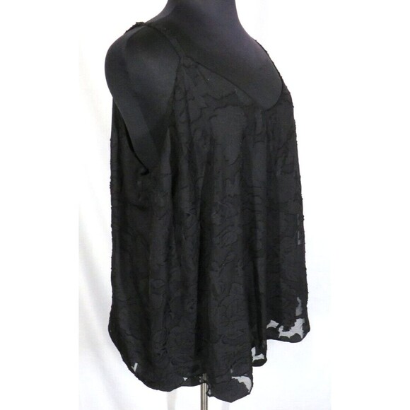 Torrid Tops - Torrid Black Chiffon Clip Floral Swing Tank -Lined- Plus Size 5X 28